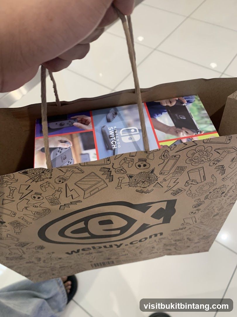 Webbuy.com Shopping Bag with Nintendo Switch Box