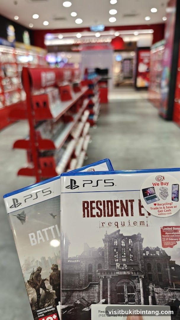 Video Game Store Interior with PS5 Games