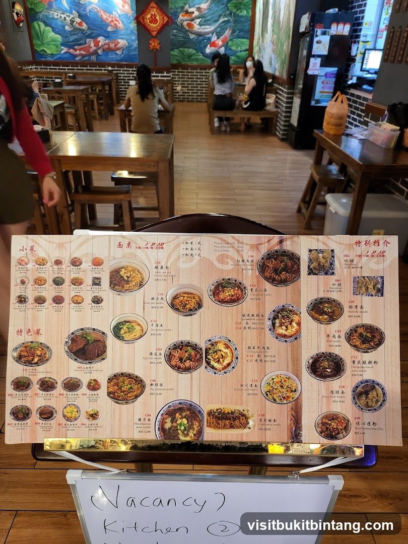 Restaurant Interior with Menu Display