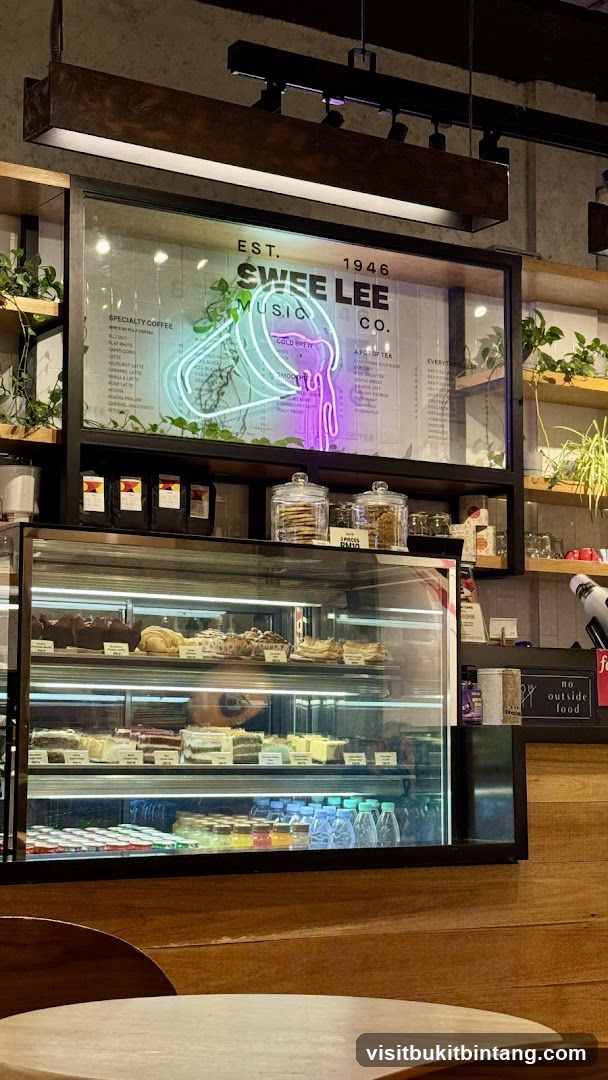 Cafe Interior with Desserts and Drinks