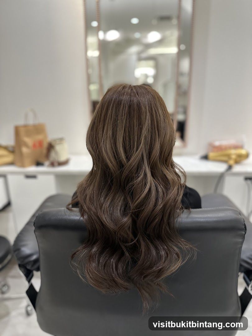 Woman with styled brown hair