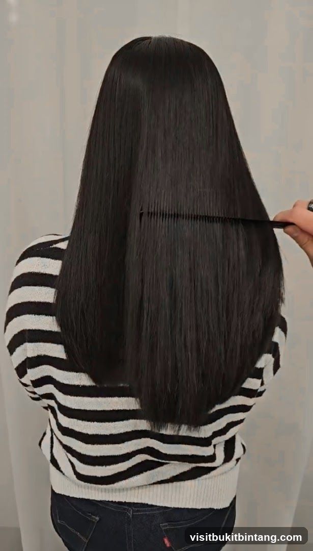 Combing Long Dark Hair