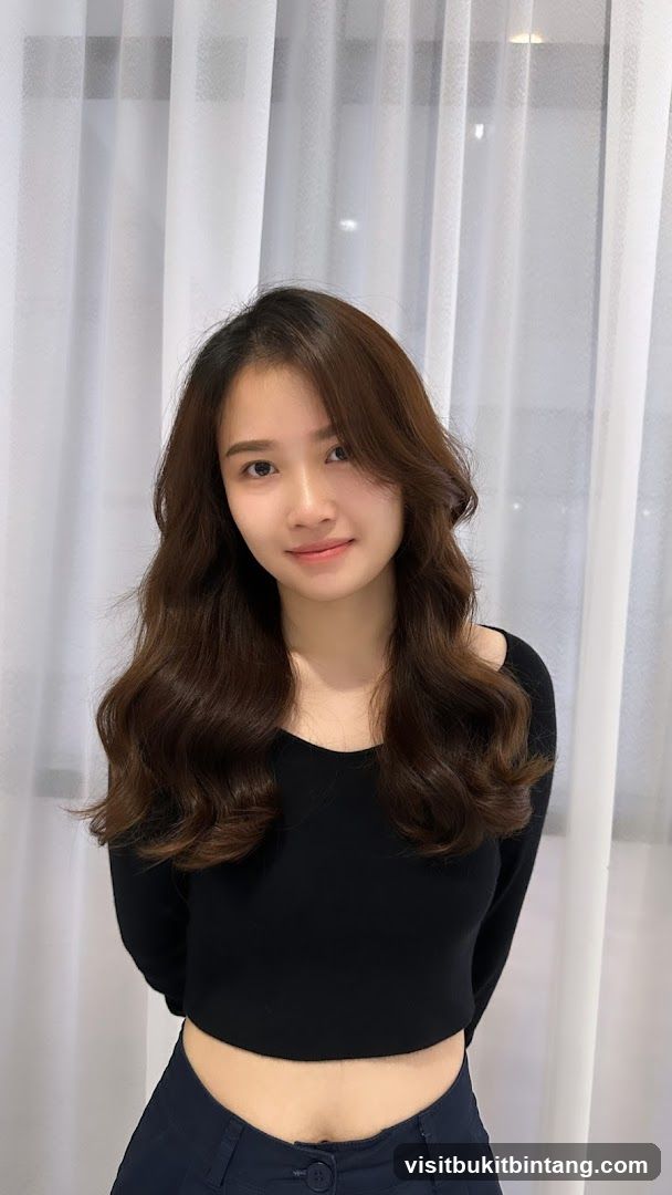 Young woman with wavy brown hair