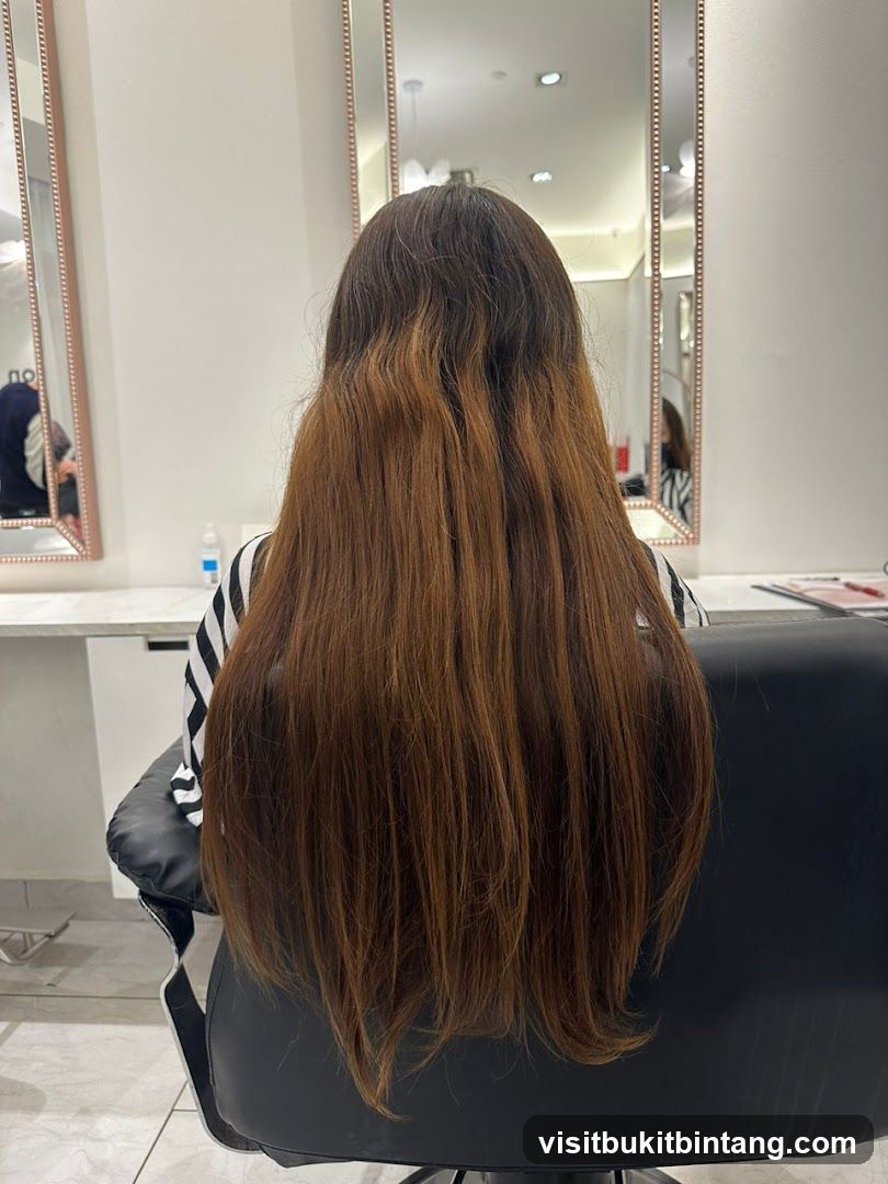 Woman's long brown hair