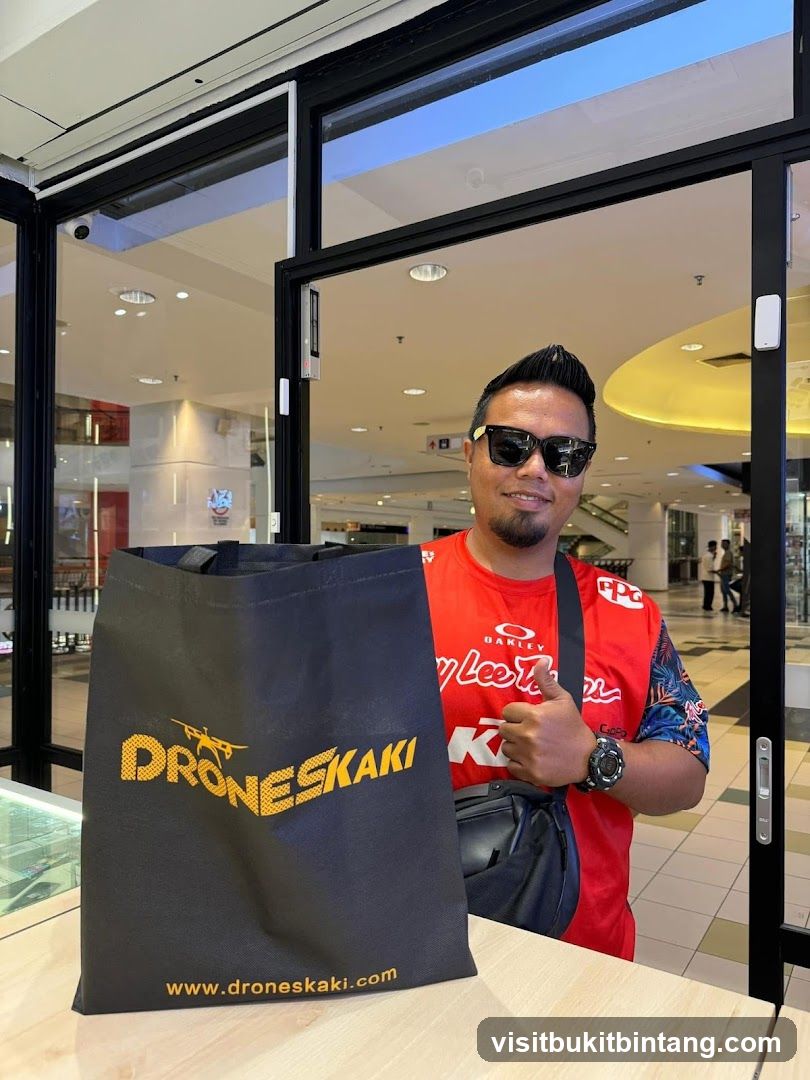 Man with Drone Shopping Bag