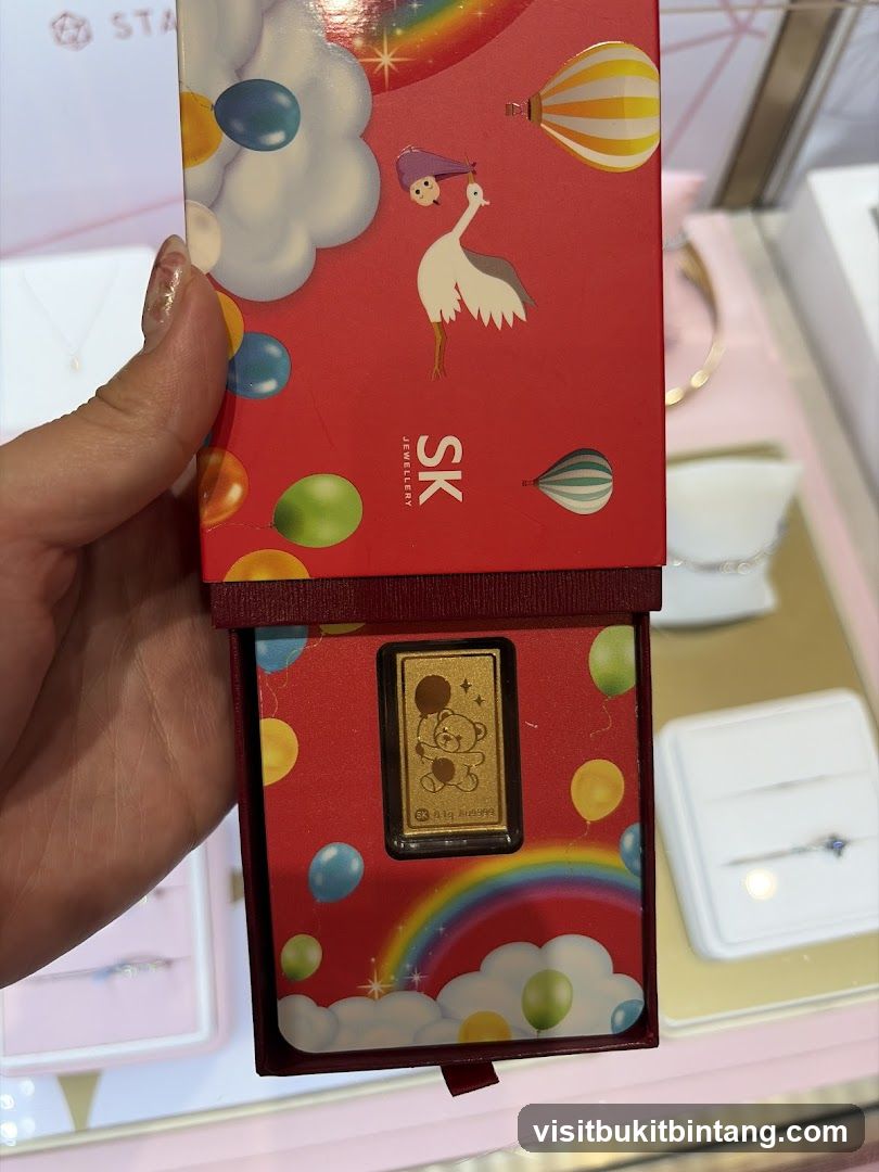 Gold Bar with Teddy Bear Design