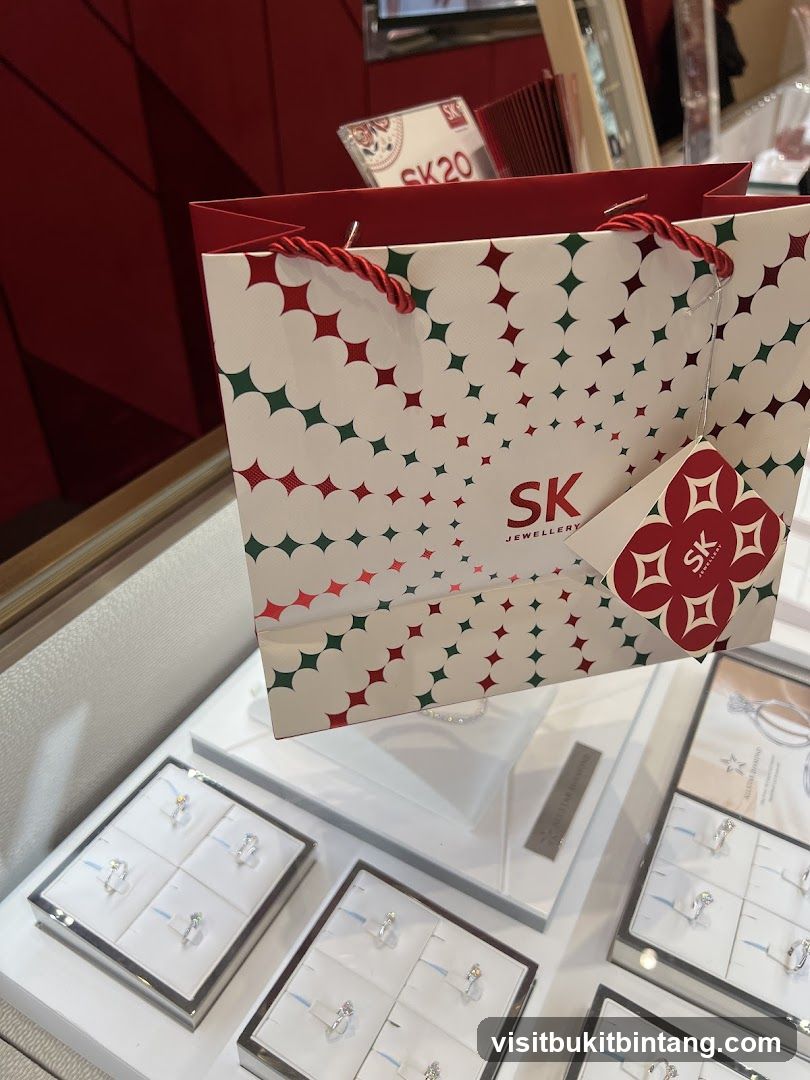 SK Jewellery Shopping Bag and Display