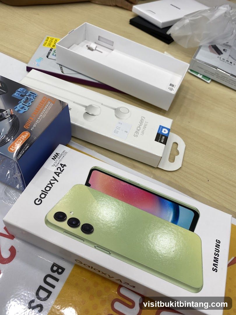 Samsung Galaxy A24 and accessories