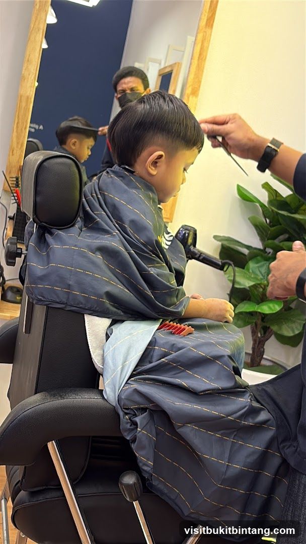 Child getting a haircut