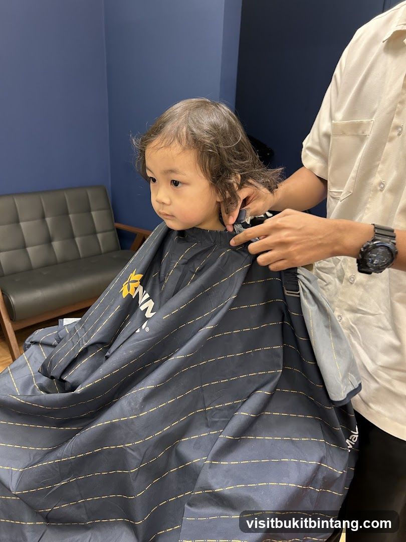 Child getting a haircut