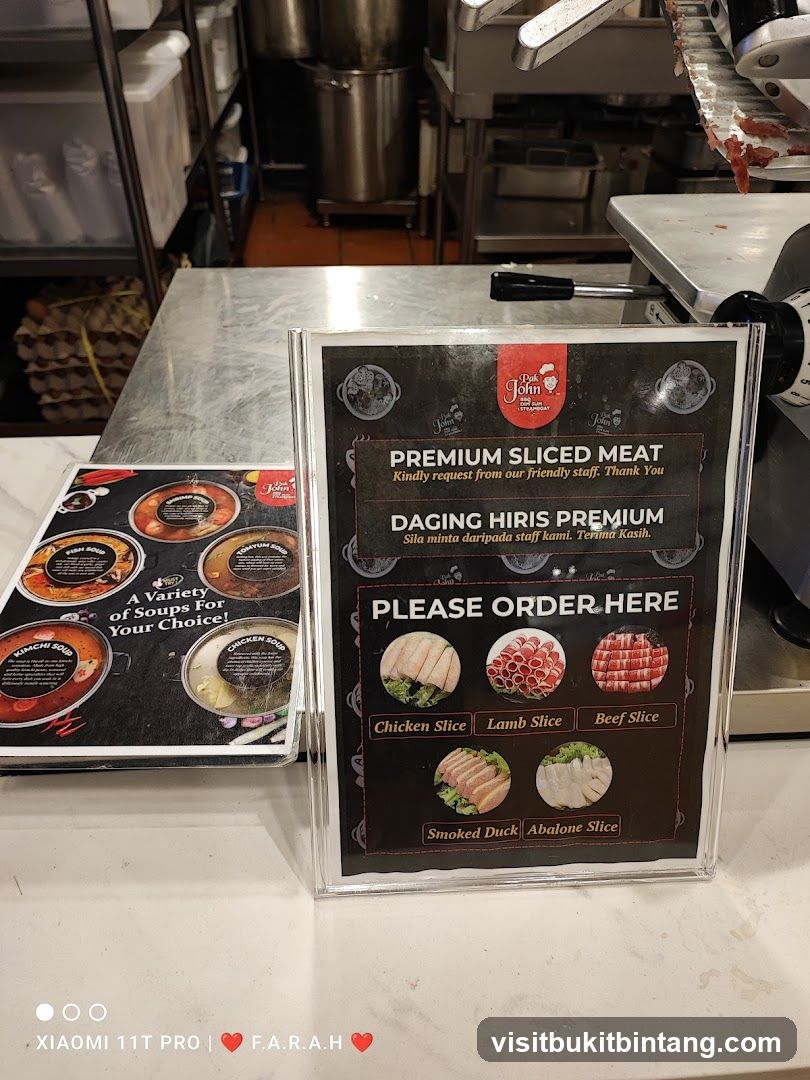 Premium Sliced Meat Menu