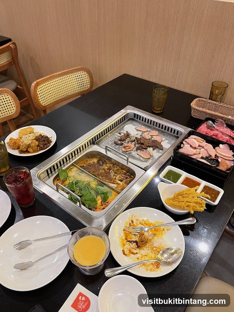 Table with Hot Pot and Grill