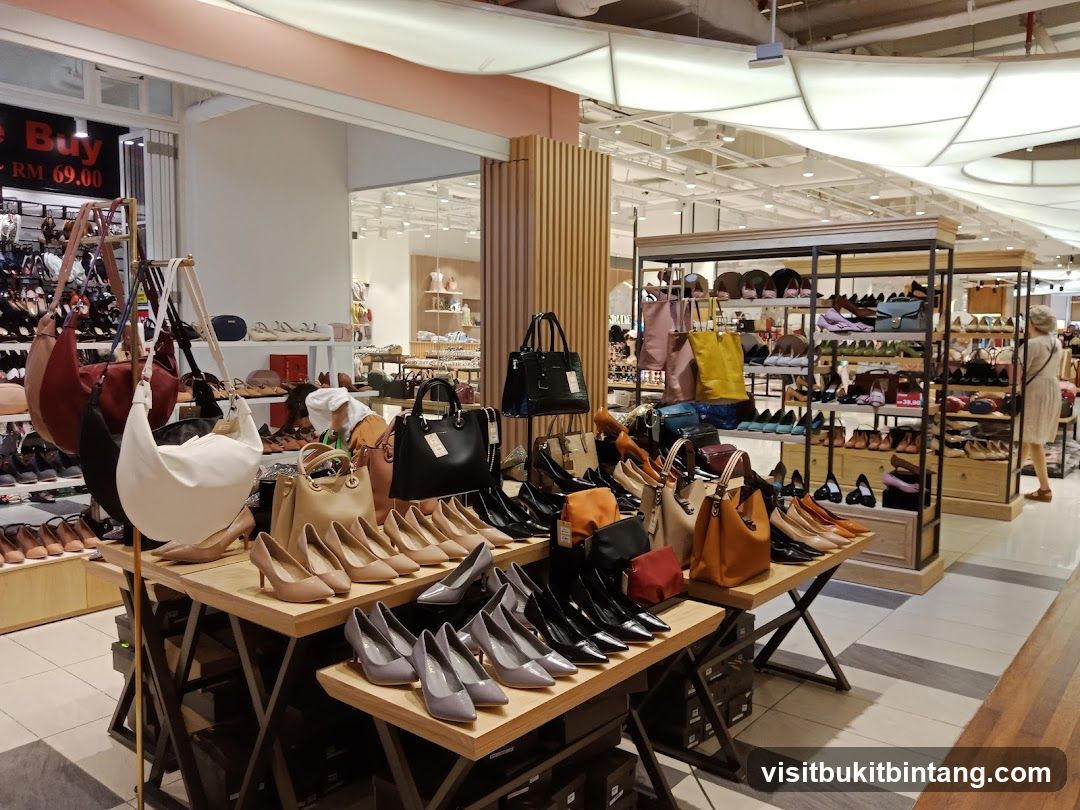 Shoe and Handbag Display in Retail Store