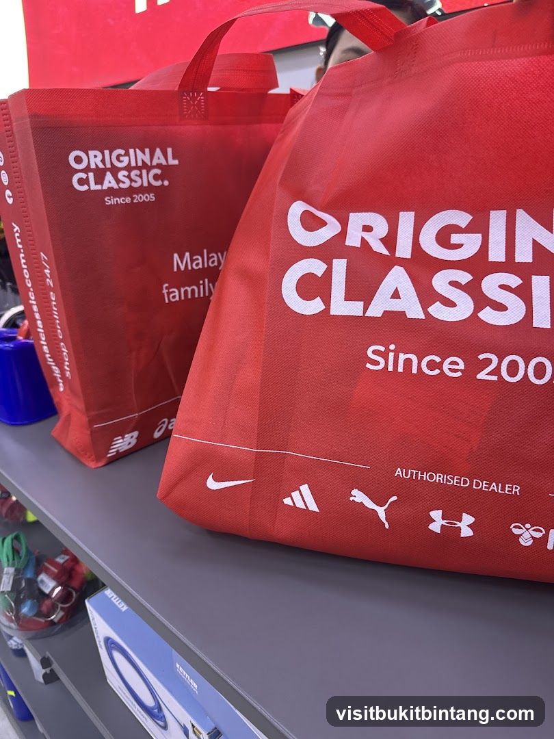 Red Shopping Bags Display