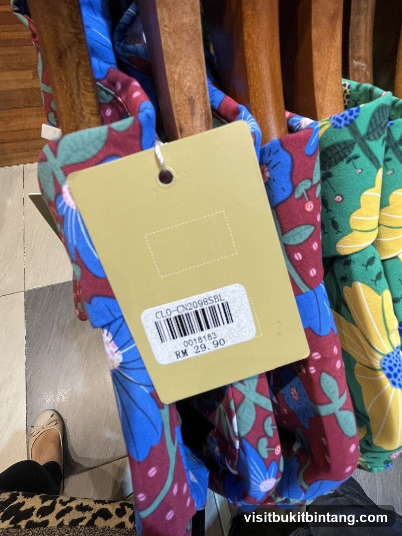 Clothing with price tag