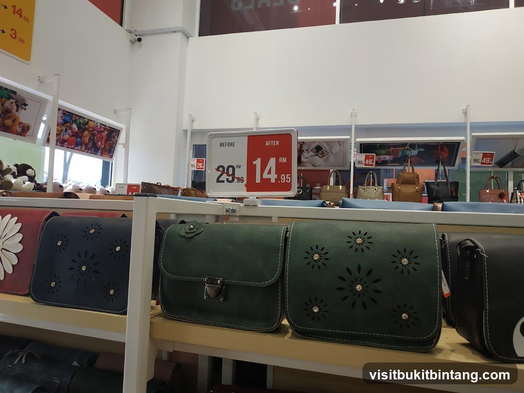 Handbag Display with Sale Signage