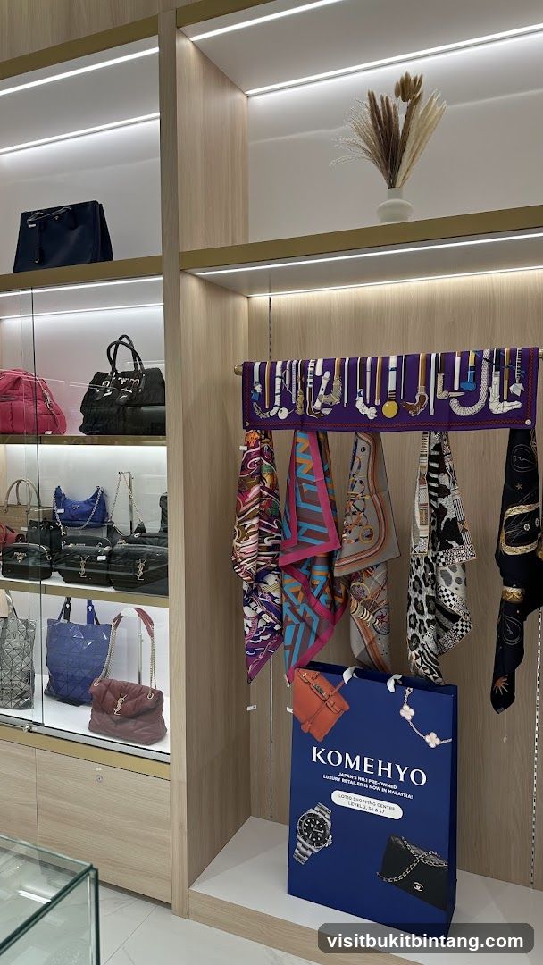 Luxury Handbags and Scarves Display