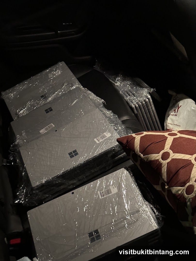 Laptops in car trunk