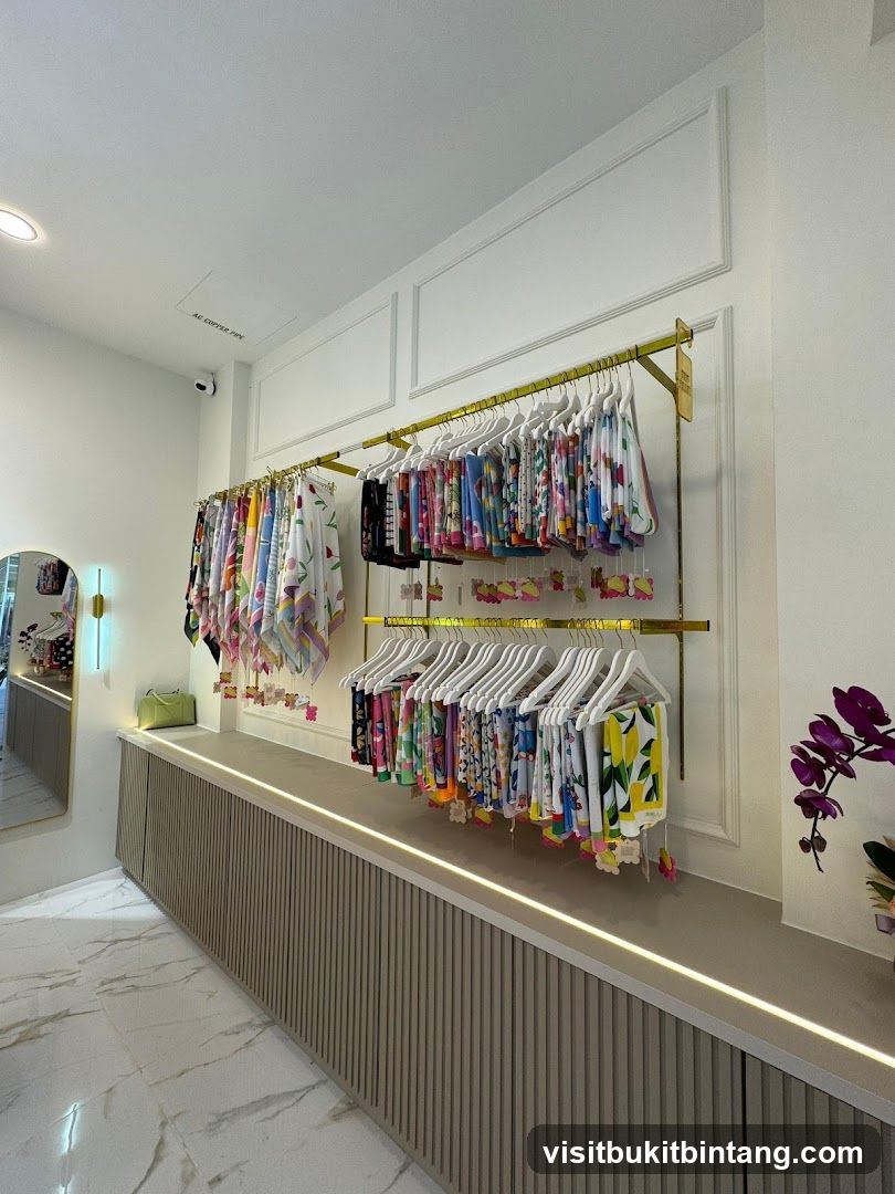Store Interior with Hanging Scarves