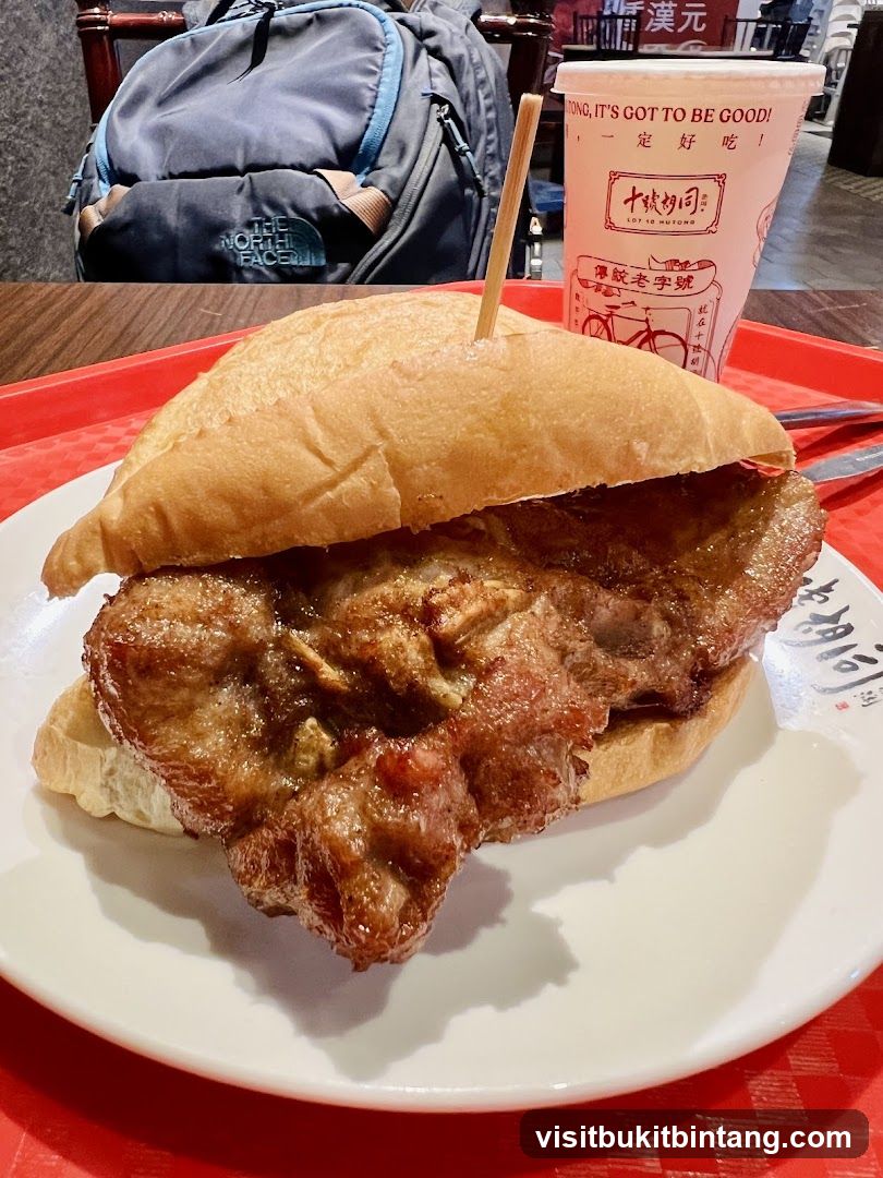 Pork Chop Bun and Drink