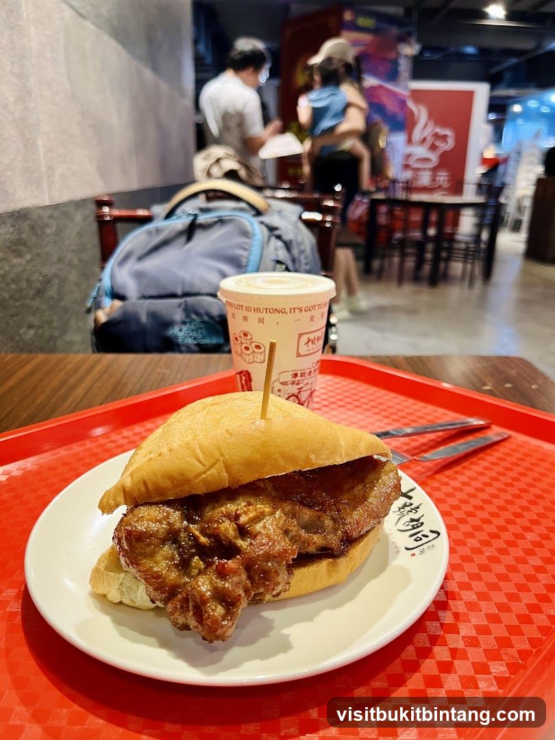 Pork Chop Bun and Drink