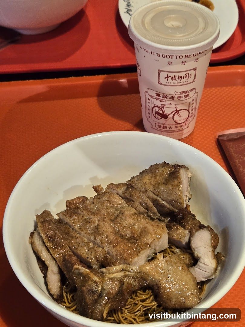 Pork Chop Noodles with Drink
