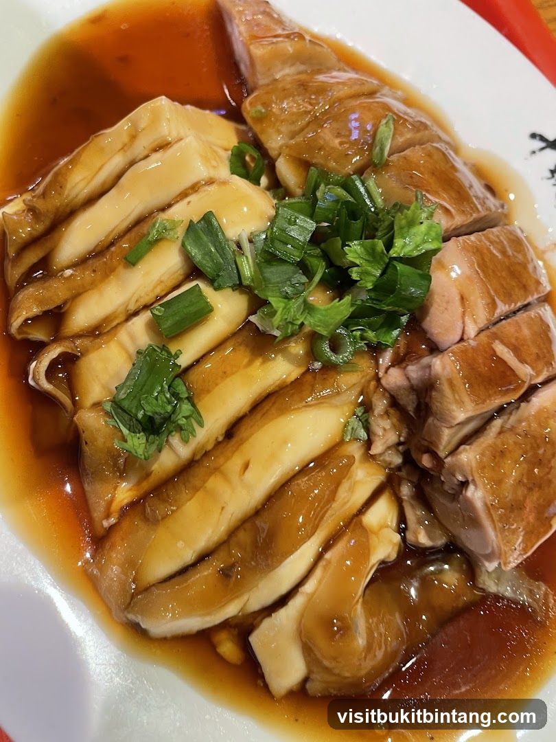 Sliced Chicken with Sauce and Green Onions