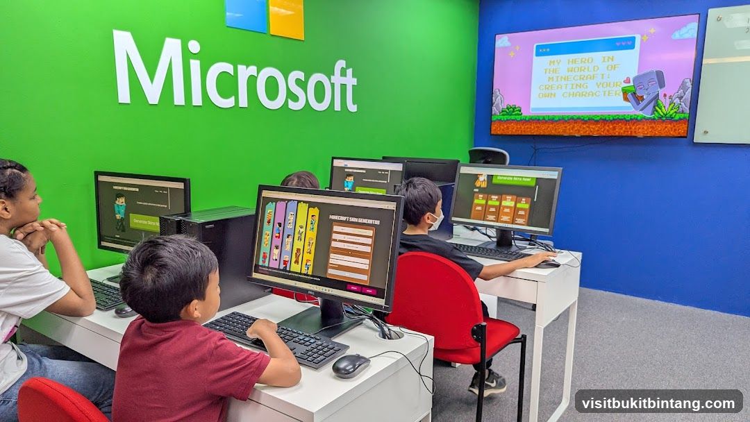 Microsoft Classroom with Kids Playing Minecraft
