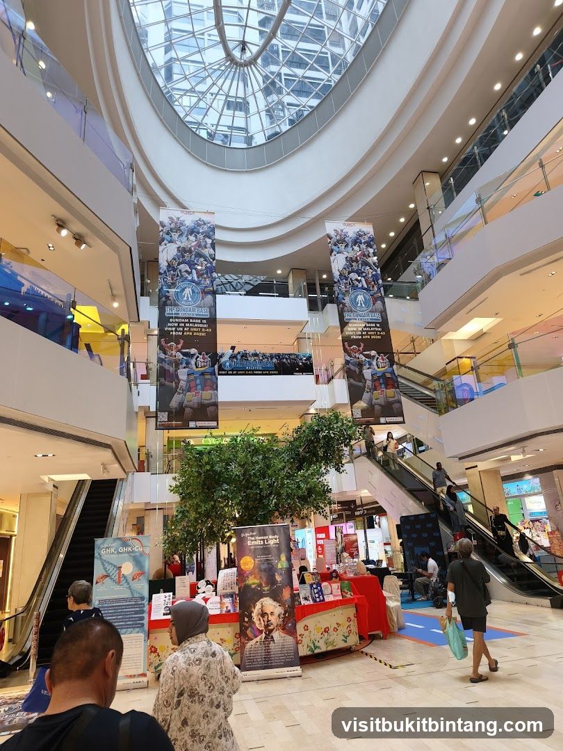 Shopping Mall Interior with Banners and Displays