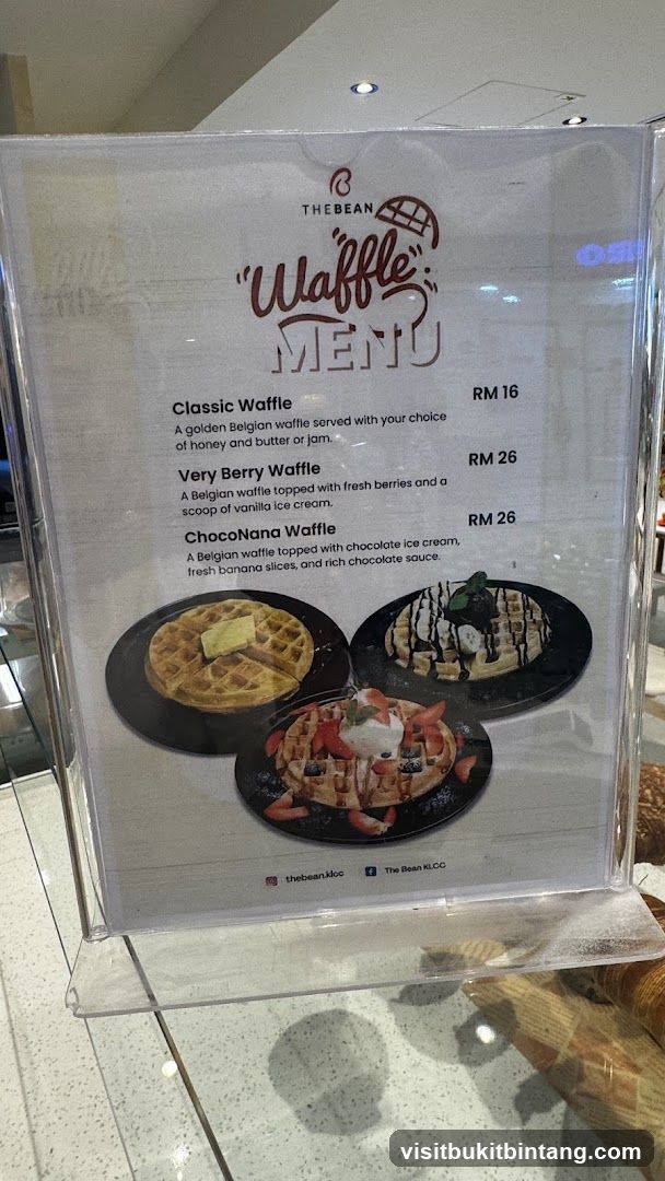 The Bean Waffle Menu