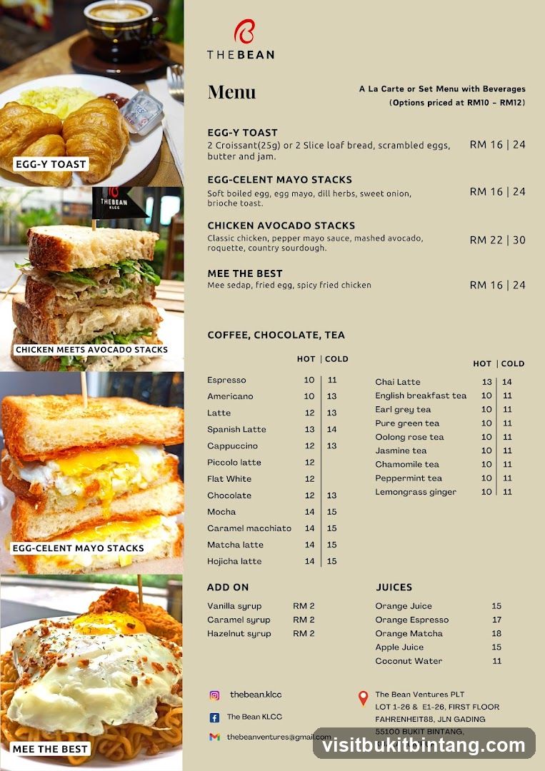 The Bean Menu & Food Display
