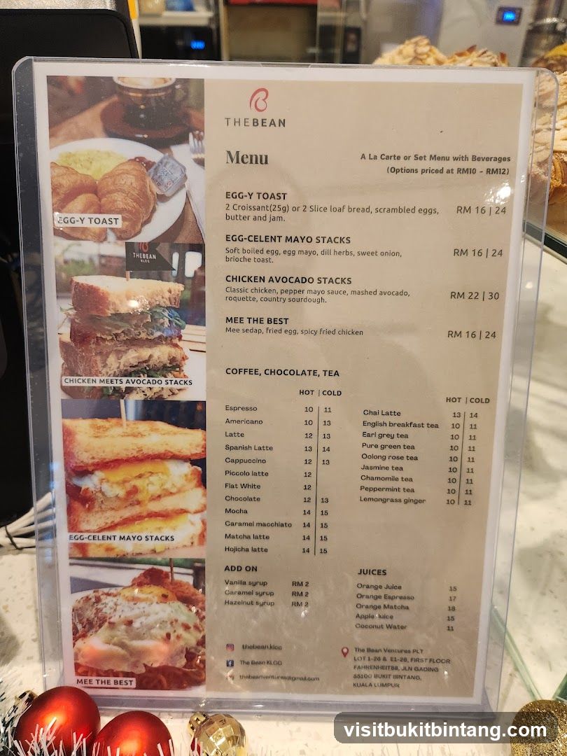 The Bean Menu