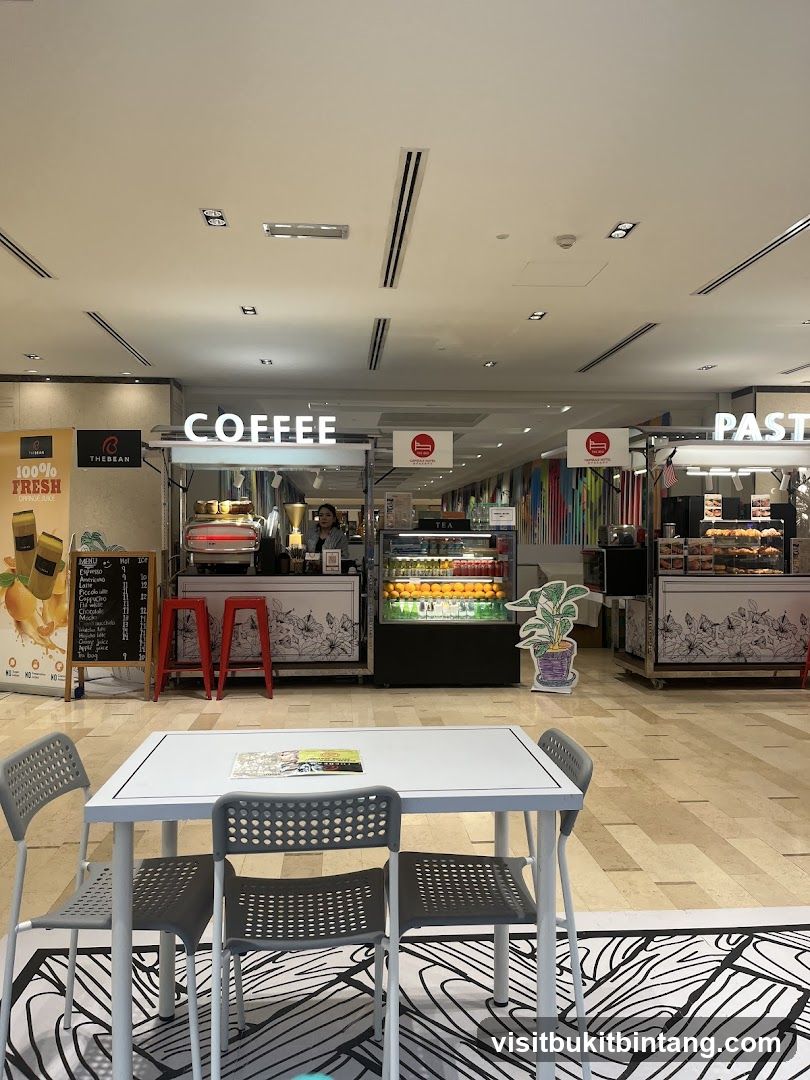 Food Court Interior with Coffee and Pastries Stalls