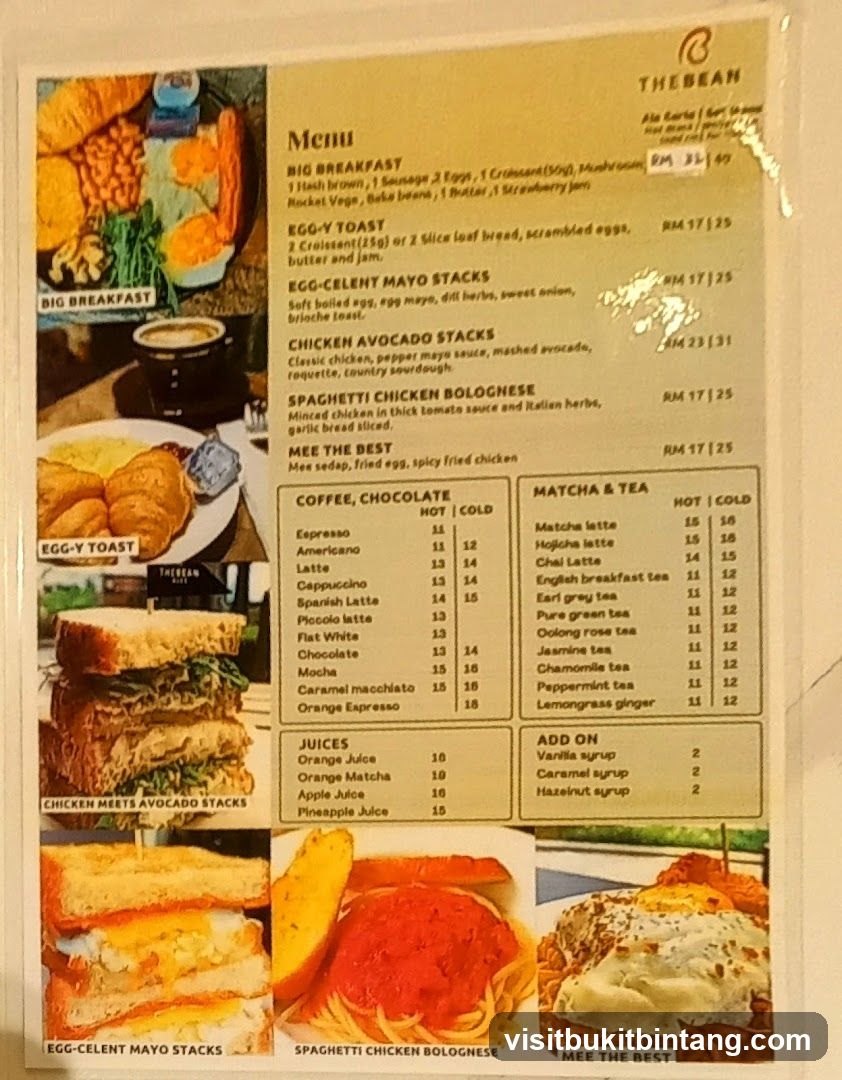 The Bean Menu