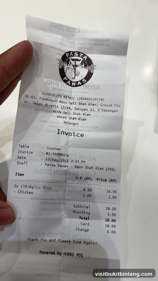 Pasta Panas Aeon Shah Alam