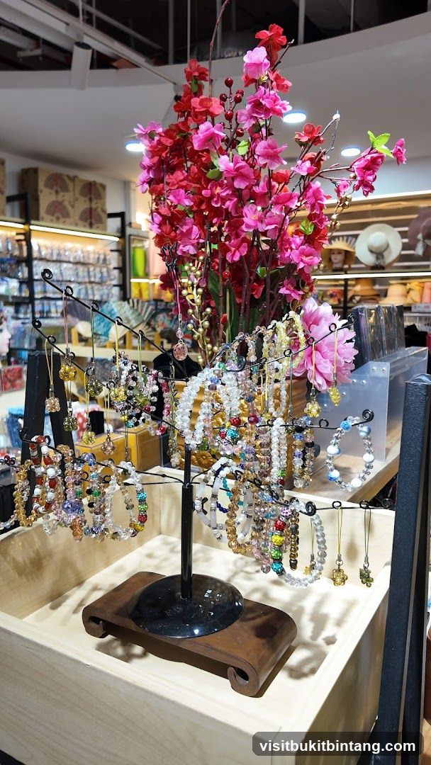 Jewelry Display with Artificial Flowers