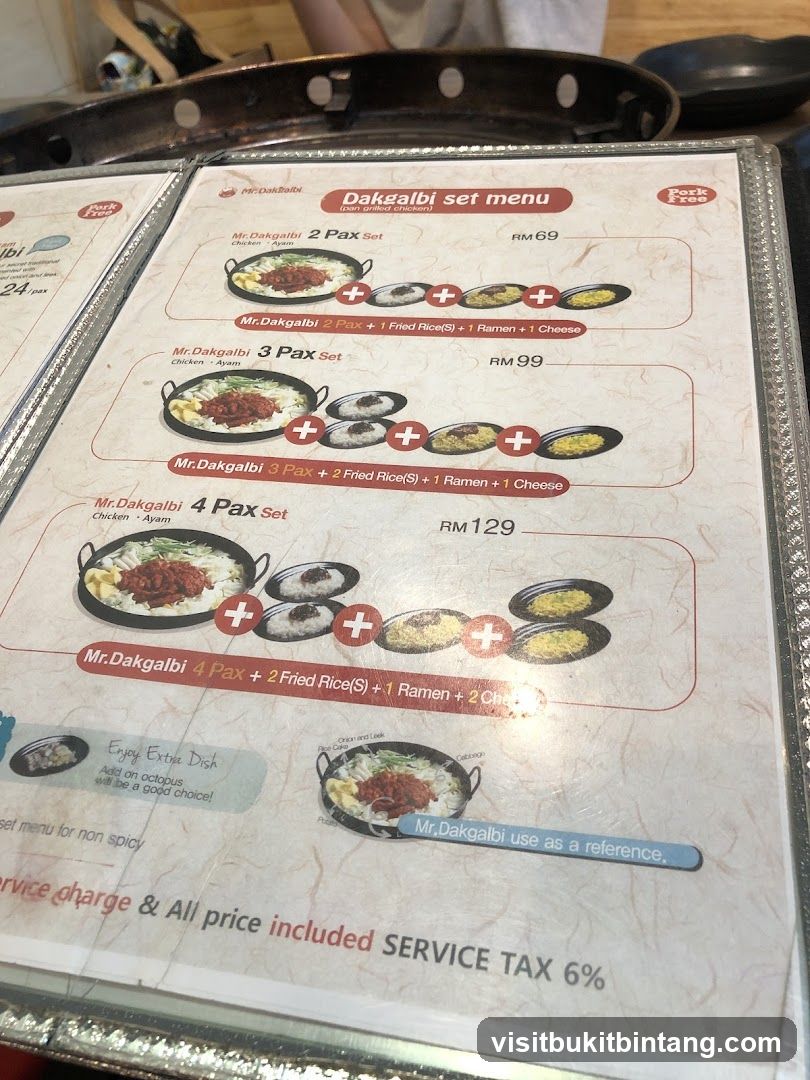 Dakgalbi set menu
