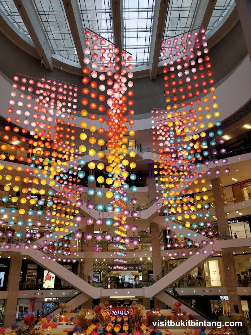Mall Interior with Lantern Decorations