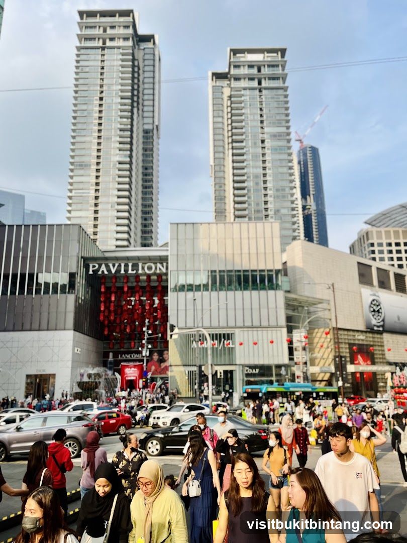Busy City Street with Tall Buildings