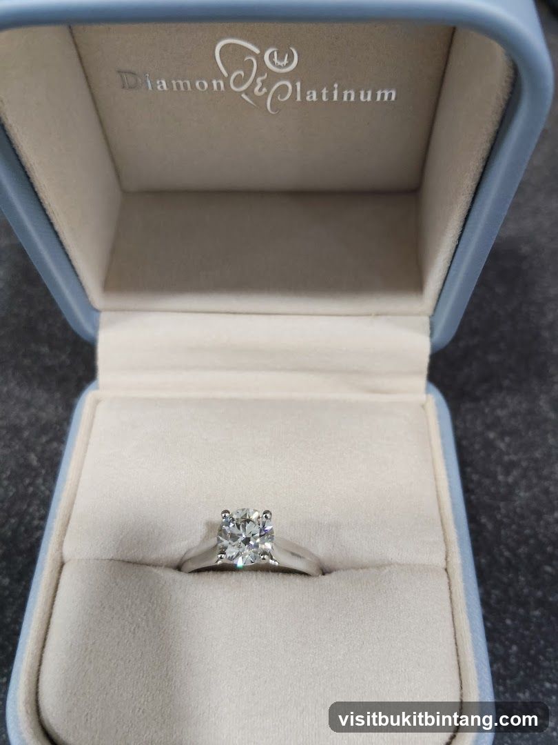 Diamond and Platinum Ring in Box