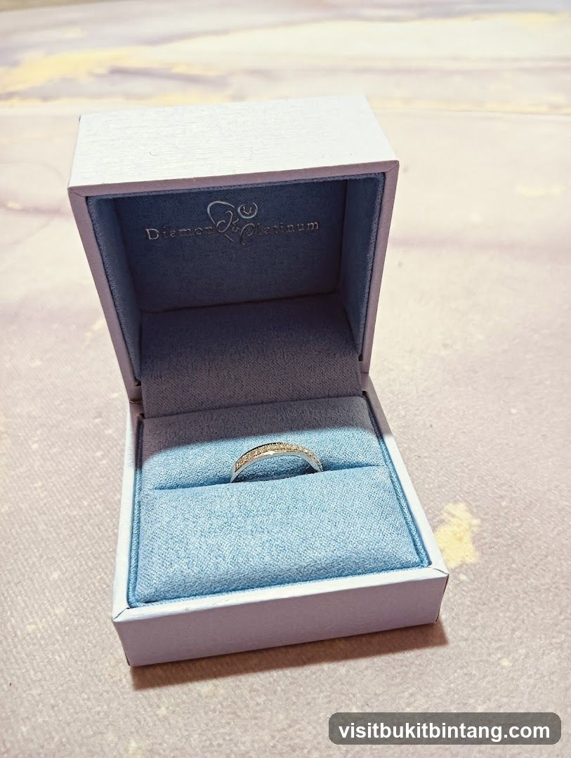 Diamond and Platinum Ring in Box