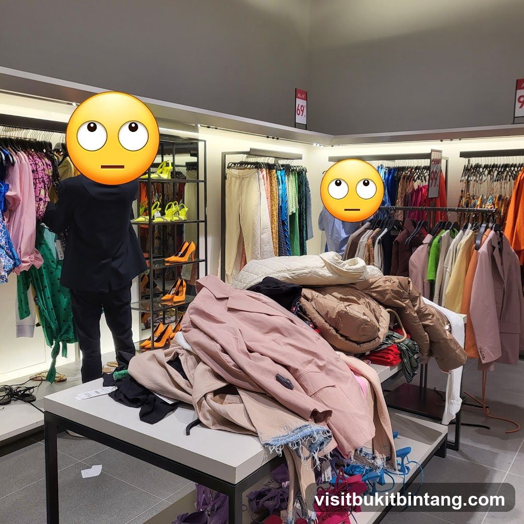 Messy Clothing Store Display