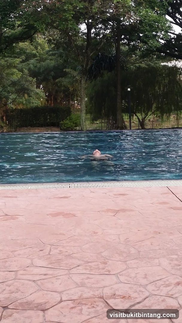 Person swimming in a pool