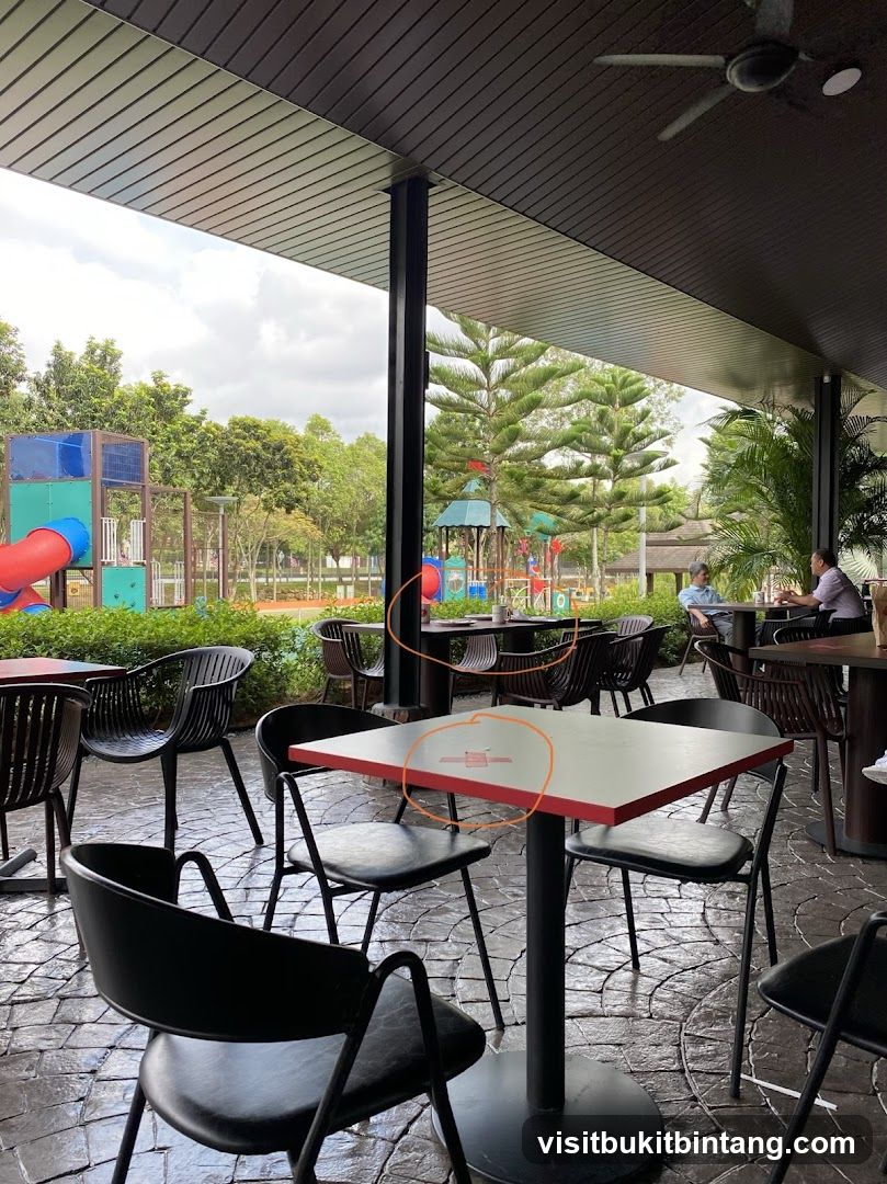 Outdoor Seating Area with Playground View