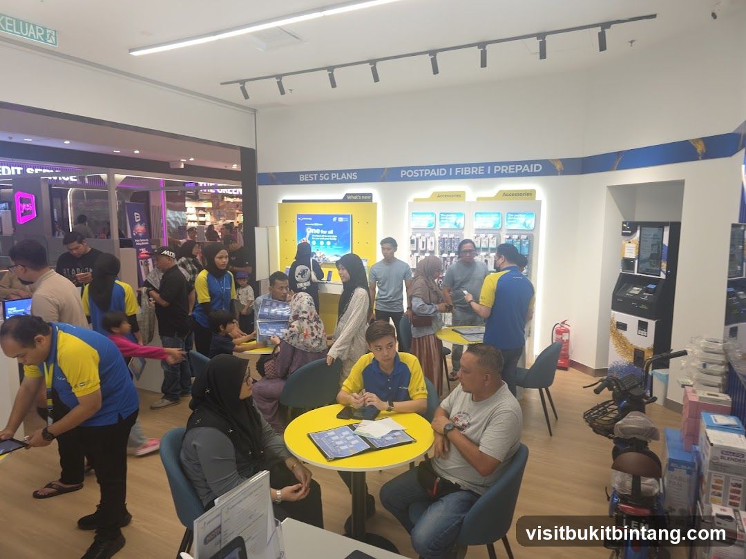 People browsing in a telecommunications store