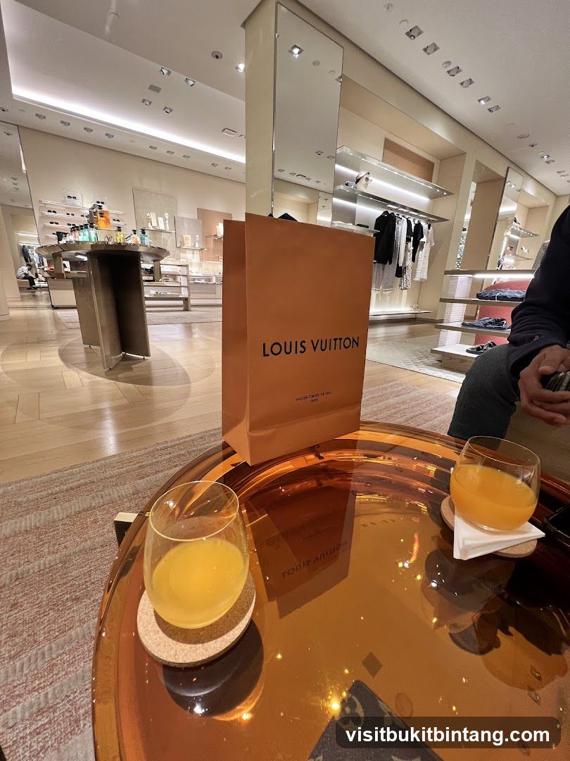 Louis Vuitton Shopping Bag and Drinks