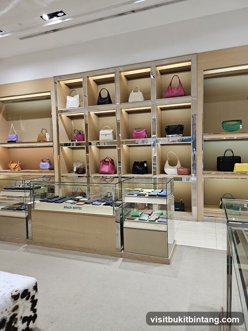 Handbag and accessory store interior