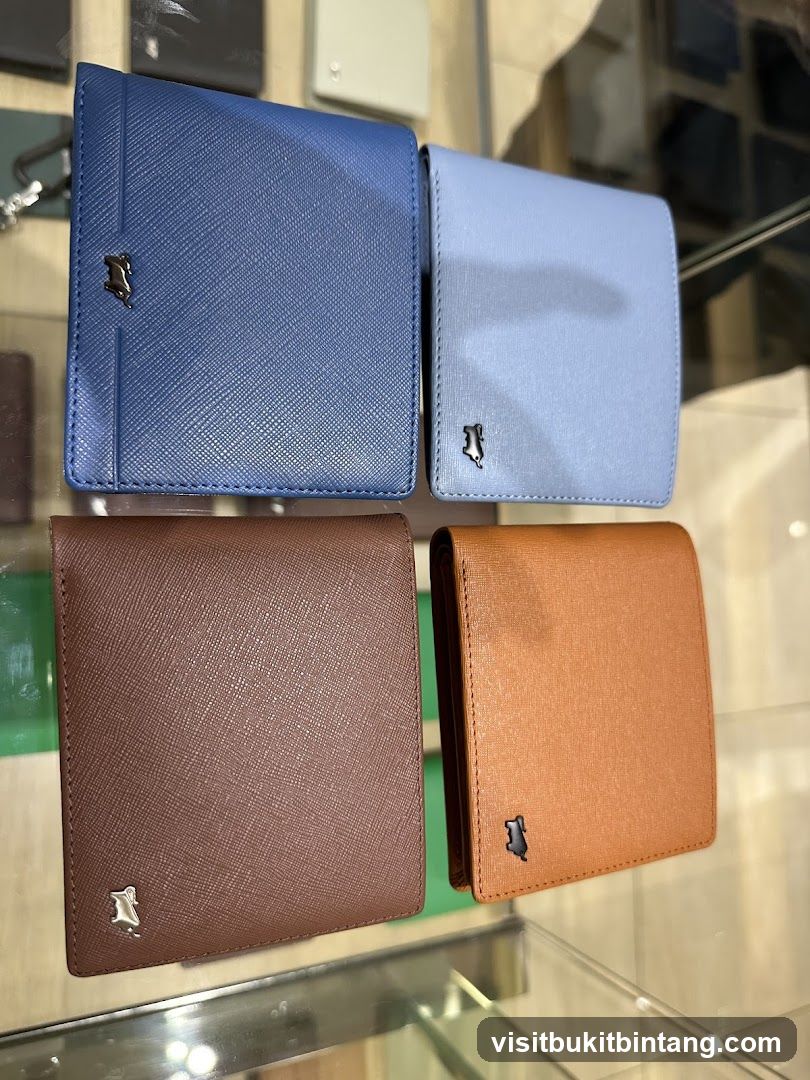 Four Wallets on Display