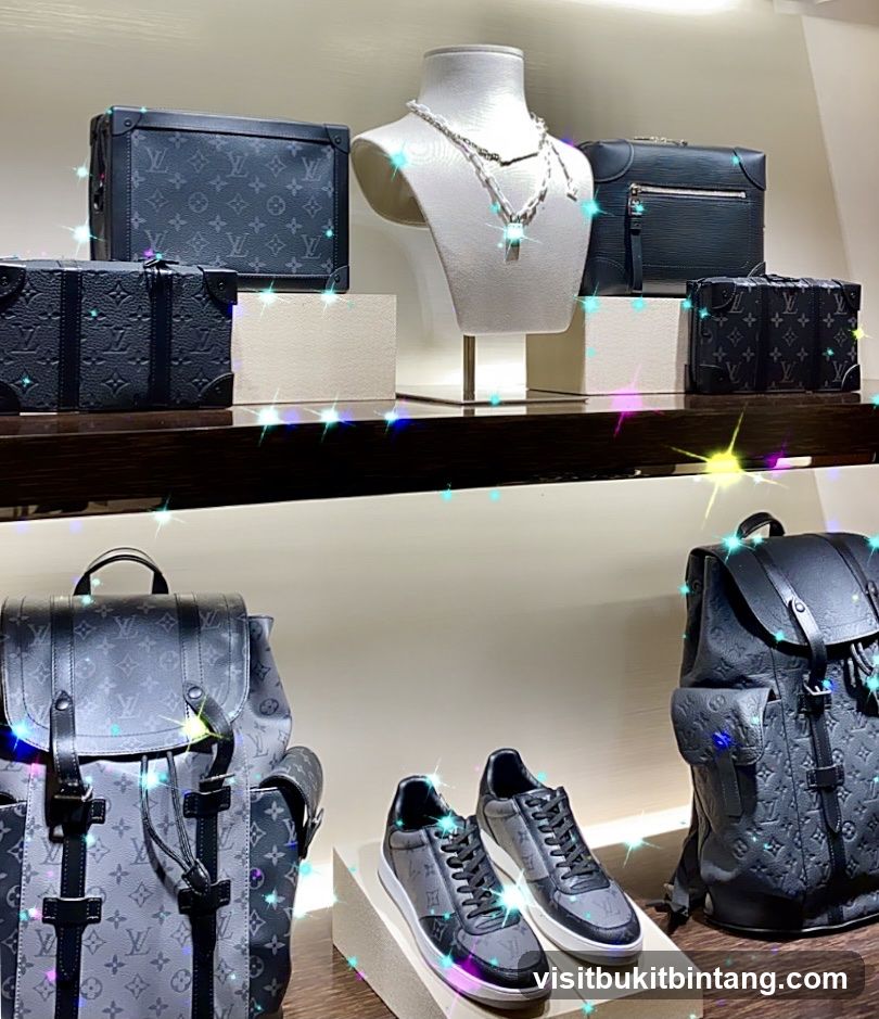 Luxury Display of Bags, Jewelry, and Shoes