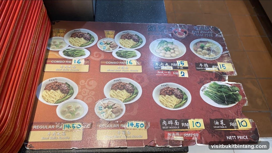 Roong K Beef Noodle Menu